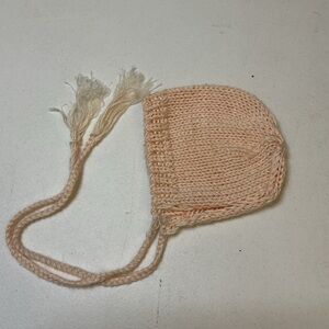 Handmade Pink Crochet Bonnet 3-6M Baby Girl EUC Soft Knit